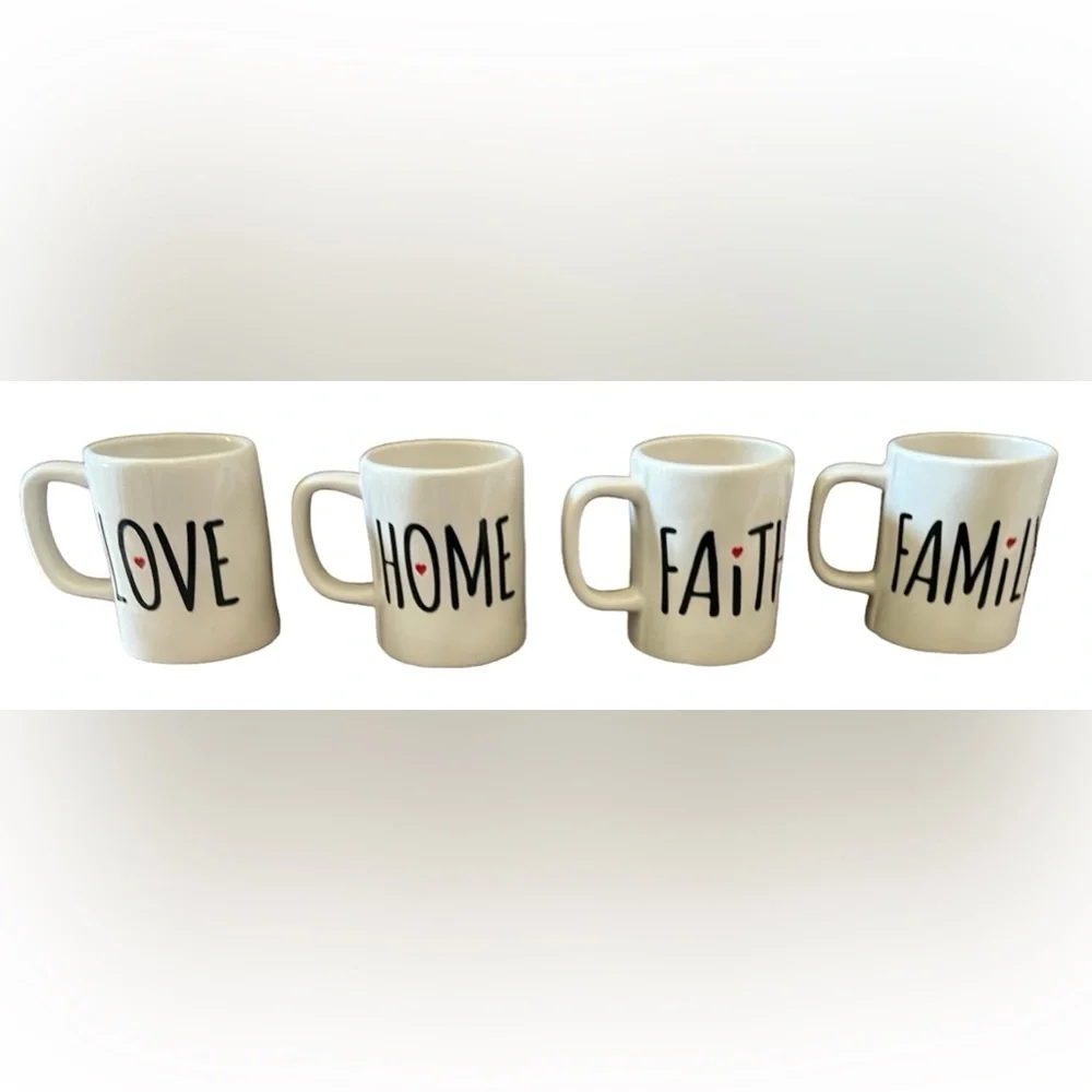 Cracker barrel home faith family love dish & mug set stand 9 piece stoneware